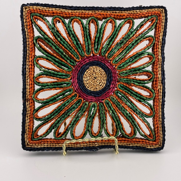 Vintage, Natural Raffia Straw Rattan Wicker Trivets, Manufacturer Unknown - Picture 5 of 6